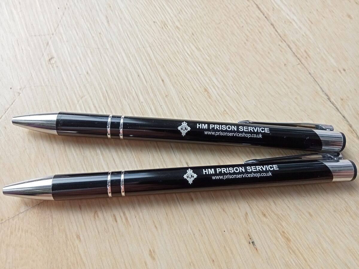 Two Metal Prison Service Pens