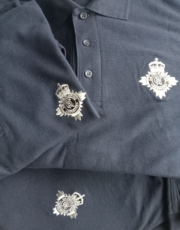 HMPS Prison Service men's navy blue polo shirt